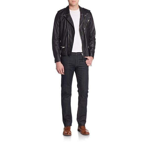 NEW The Kooples Lightweight Leather Moto Jacket - Picture 1 of 8